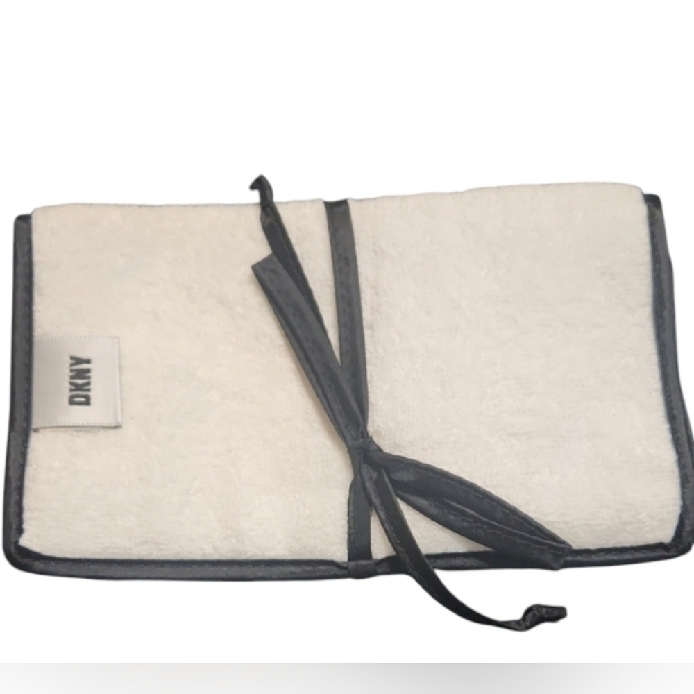 DKNY White Terrycloth Clutch Travel Case NWOT
